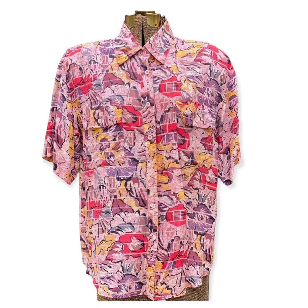 Swell Pink and Purple Button Down Shirt